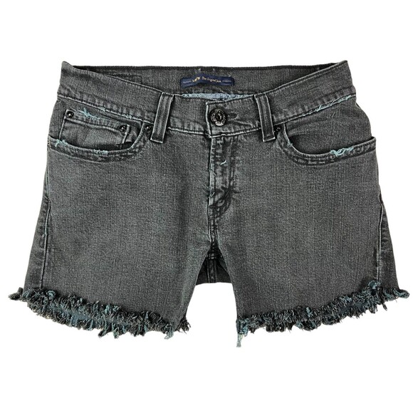 Levis 542 Jean Shorts  Women's Size 8  Lowrise Cut-off Black Denim w Flap Pocket - Picture 1 of 9